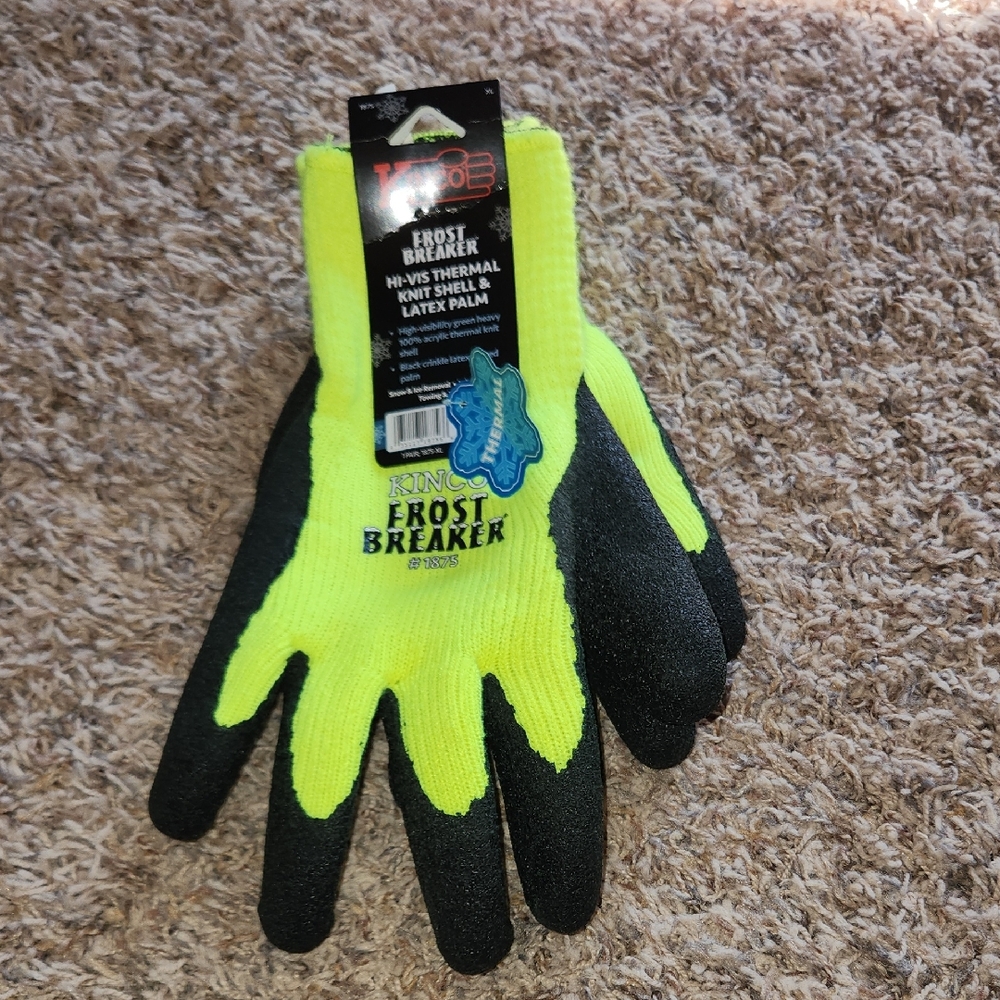 Kinco Mens Size XL  Hi-Vis Thermal Gloves - Yellow and Black